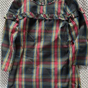 Talbots Multicolor Plaid Tunic with Ruffle Detail